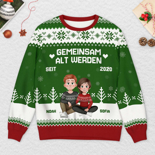 6249WGE2 gemeinsam alt werden personalisierter weihnachtspullover_ paare 6249WKLNG