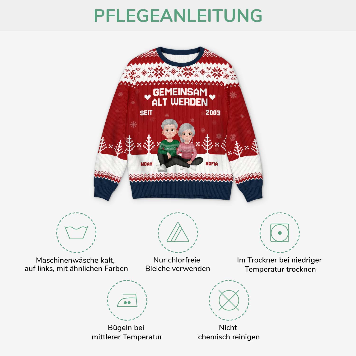 6249WGE4 gemeinsam alt werden personalisierter weihnachtspullover_ paare 6249WKLNG