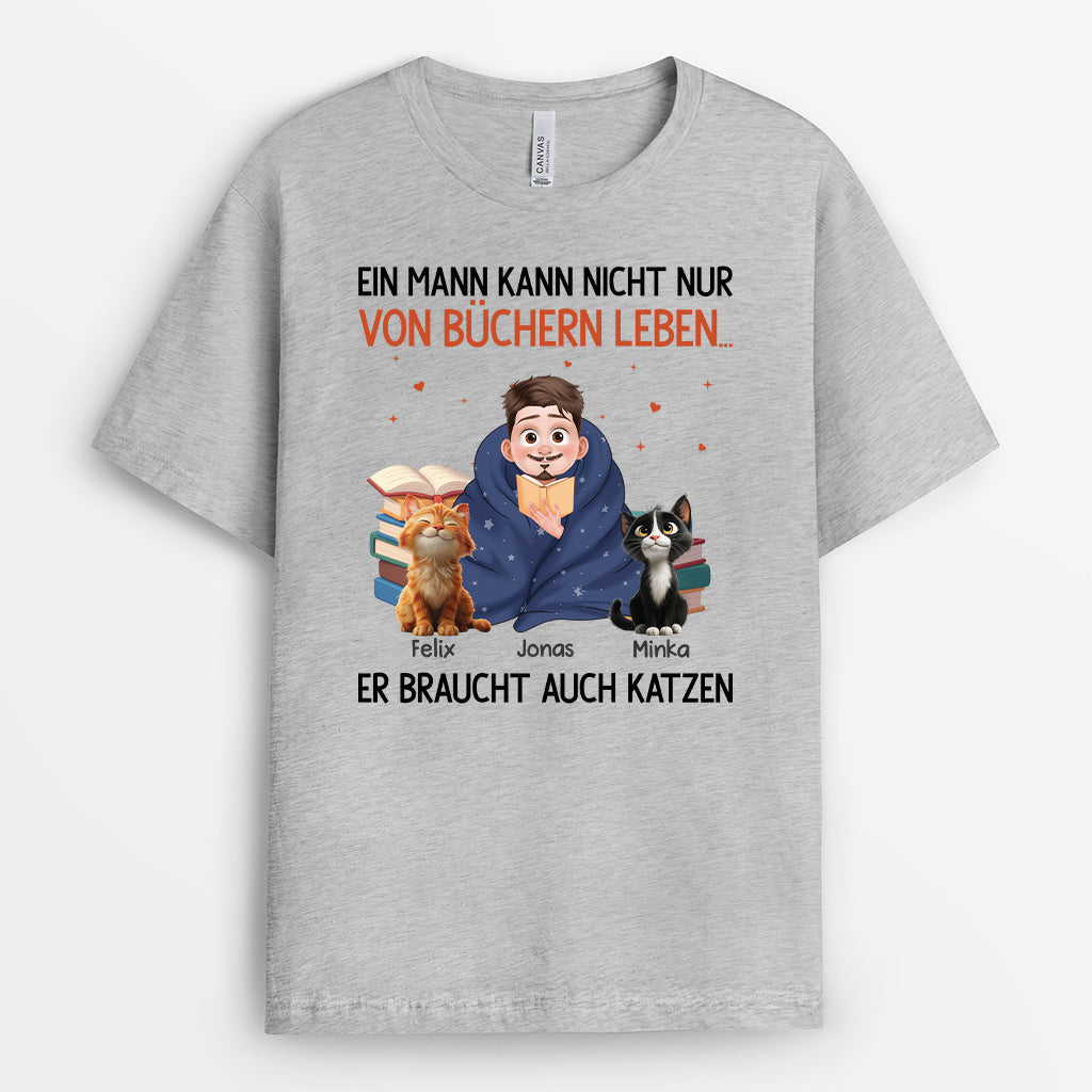 6271AGE1 sowohl katzen als auch bucher sind notig katzen t shirt personalisiert 6271ATLZD_2