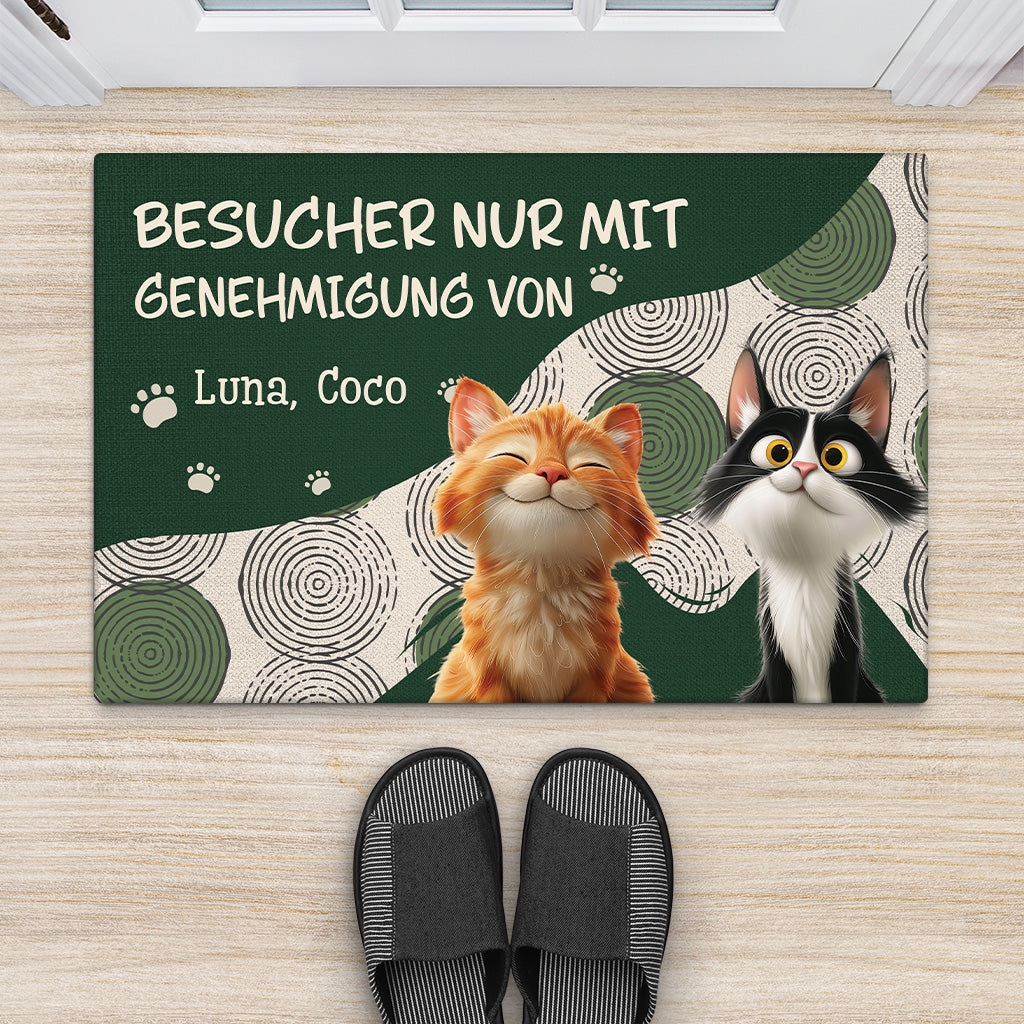 6284DGE2 allebesuchermussenvonden katzen genehmigtwerden fussmatte katzen personalisiert 6284D3QAD
