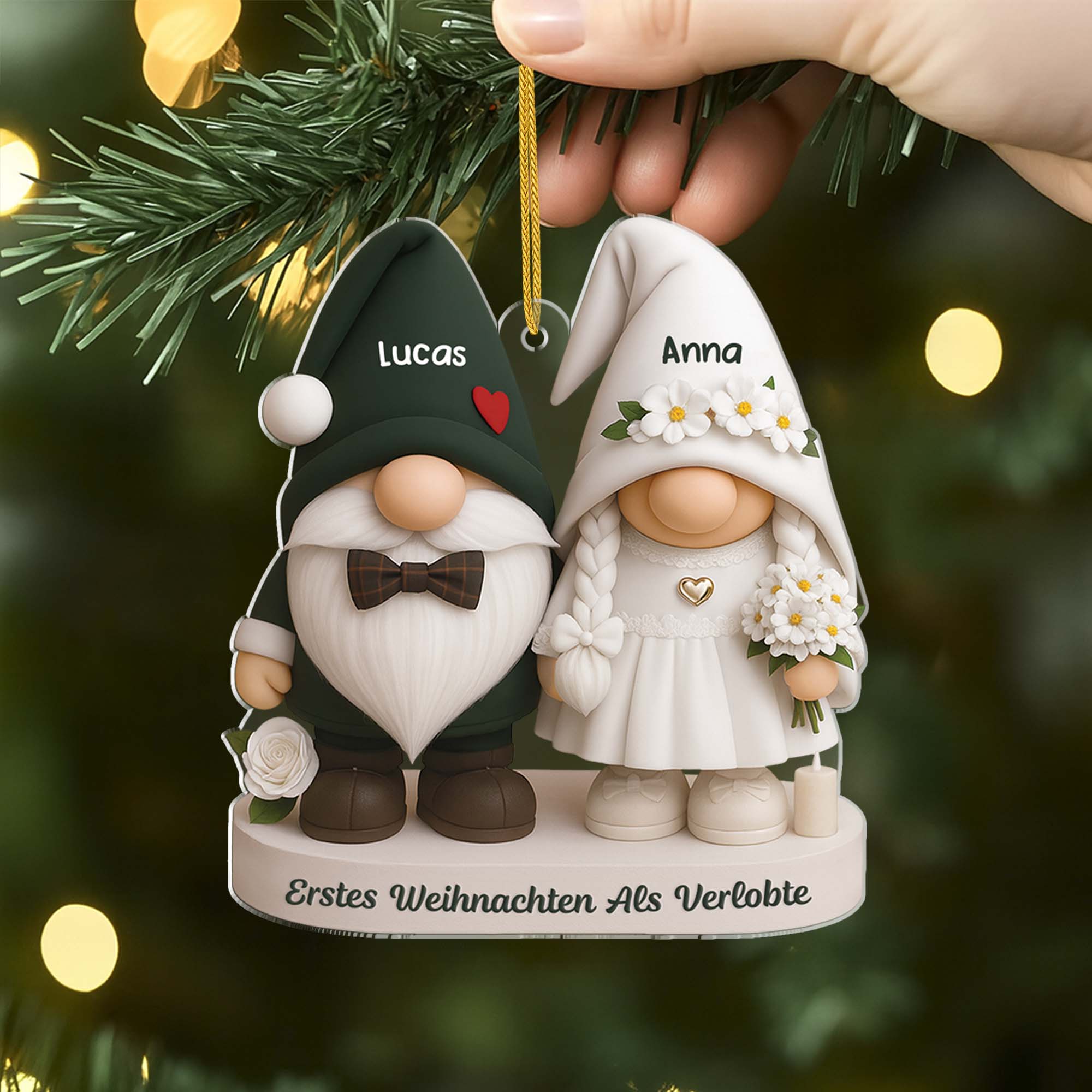 6292OGE2 3d druck effekt gnom paar acryl weihnachtsschmuck personalisiert_ zur hochzeit 6292O8TCG