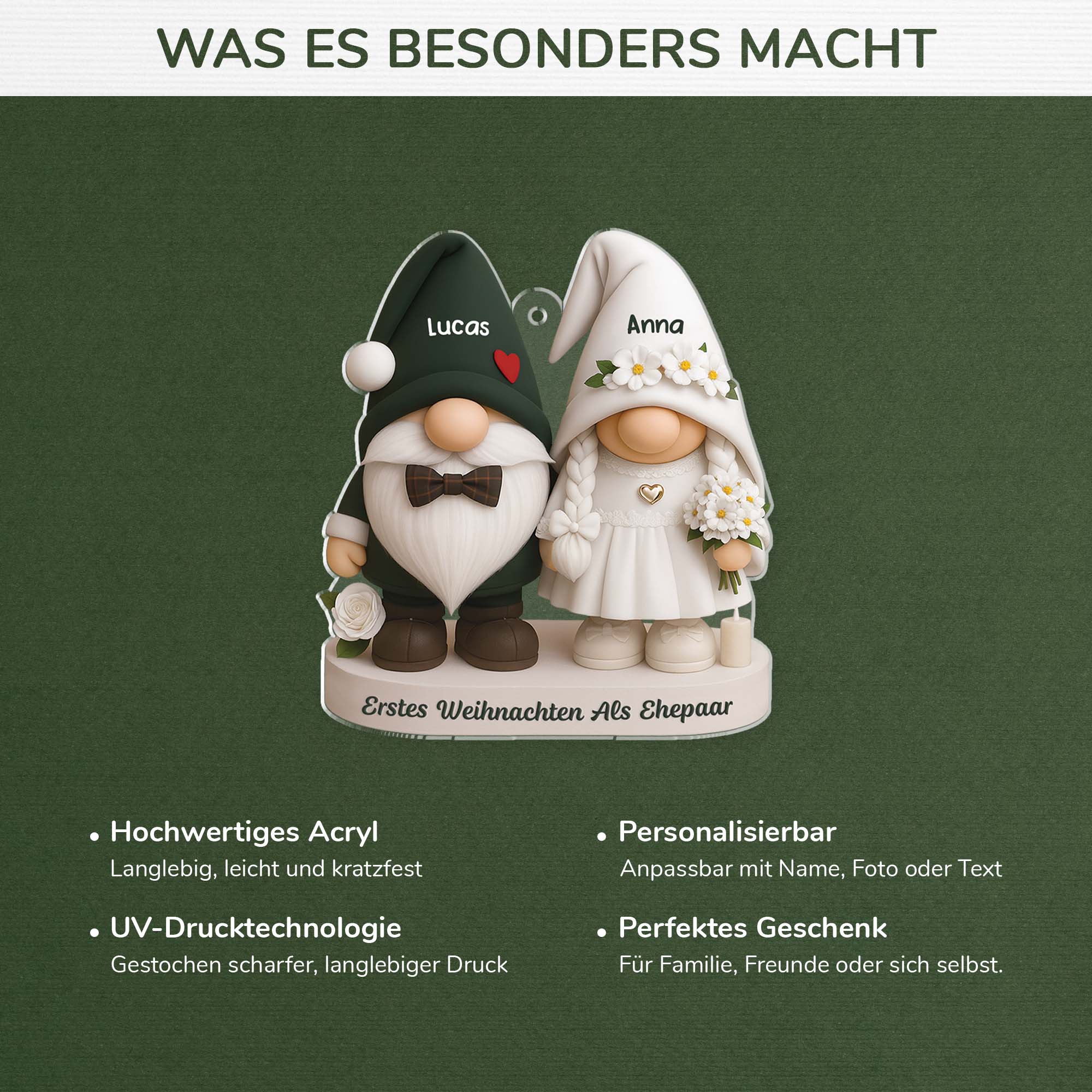 6292OGE4 3d druck effekt gnom paar acryl weihnachtsschmuck personalisiert_ zur hochzeit 6292O8TCG