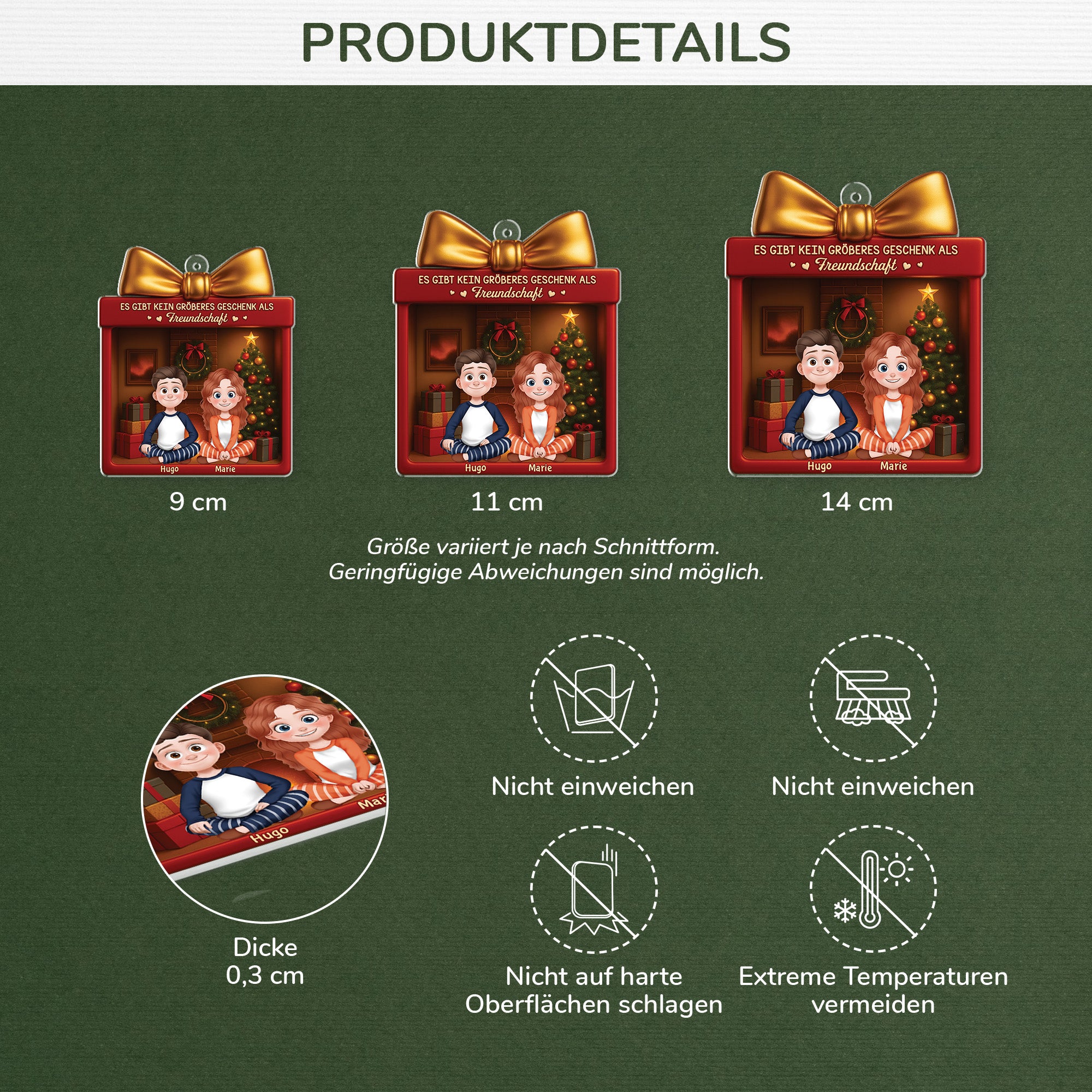 6294OGE3 3d druck effekt es gibt kein grosseres geschenk als freundschaft arrbeitkollegen familie acryl weihnachtsschmuck personalisiert 6294OKTMF