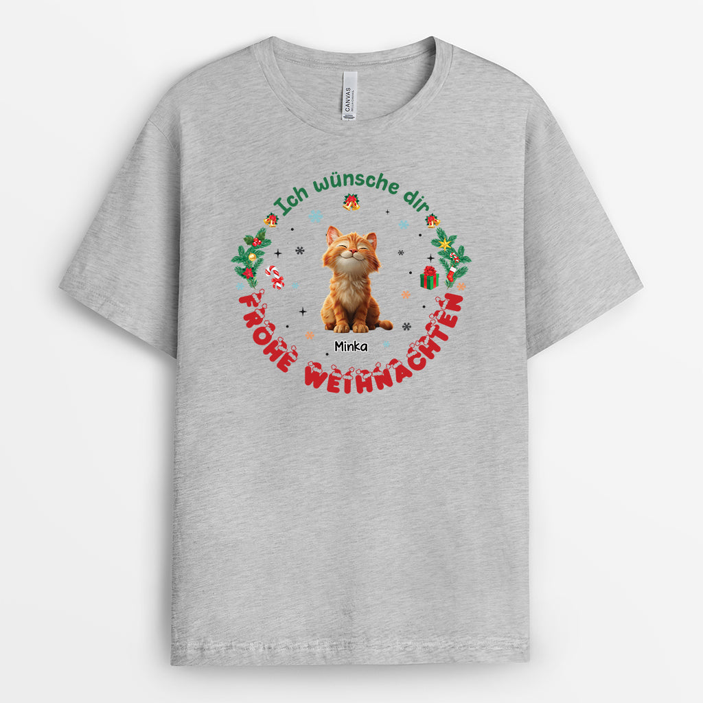 6302AGE2 ich wunsche dir frohe weihnachten katzen t shirt personalisiert 6302ATTND