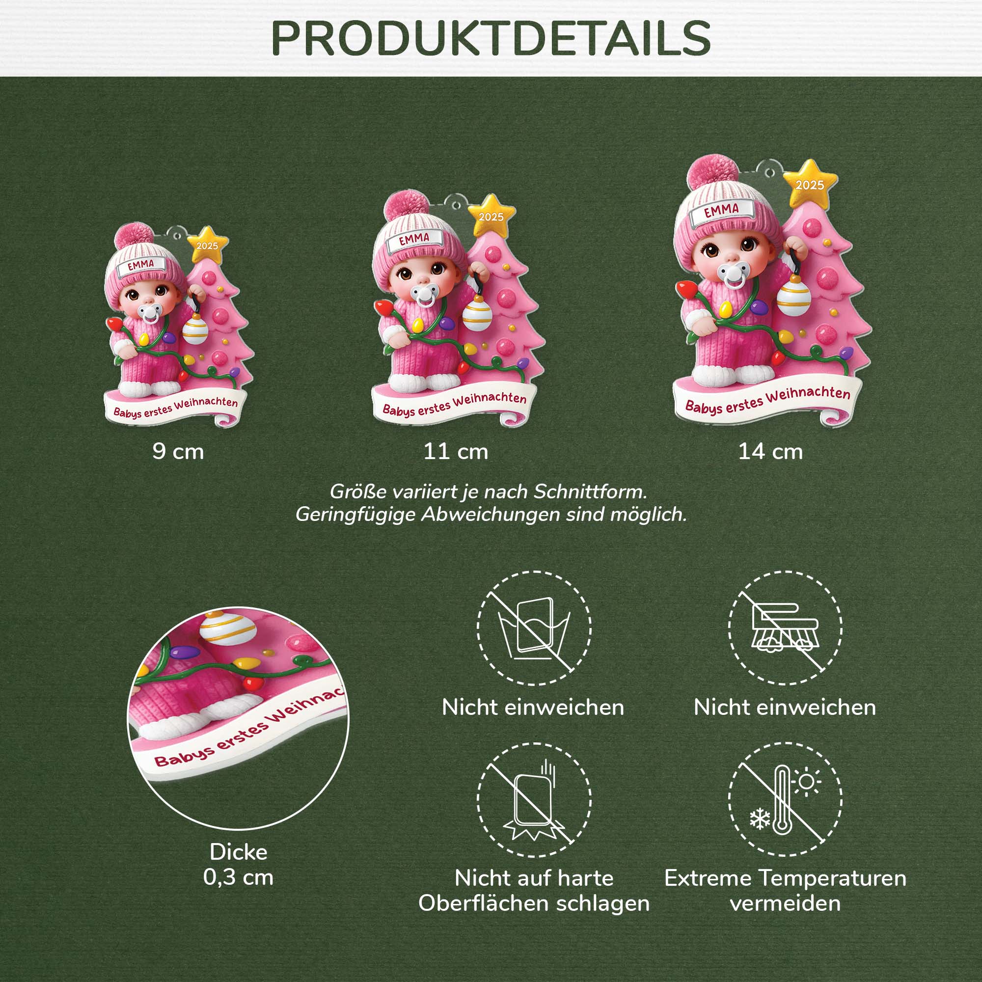 6303OGE3 3d druck effekt babys erstes weihnachten acryl weihnachtsschmuck_ personalisiert zur geburt tannenbaum 6303O8T5K