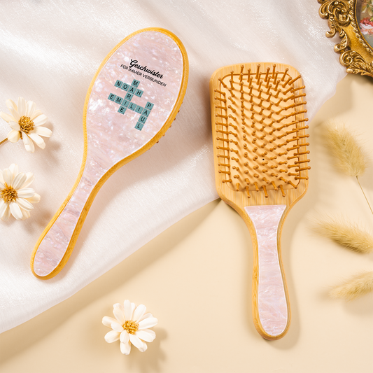 6306AGE2 familie fur immer verbunden uv druck acetat  holz haarburste kreuzwortratsel personalisiert bruderschwesterfamilie 6306aq8r5i