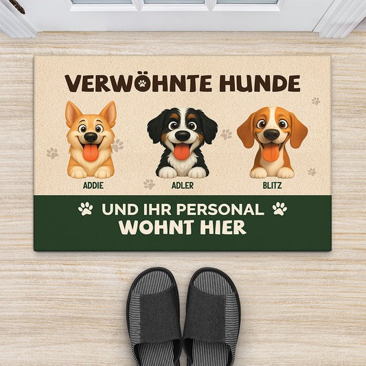 6314DGE2 hier wohnen verwohnte hunde mit personal fussmatte personalisiert hund_ 6314DTQ5C