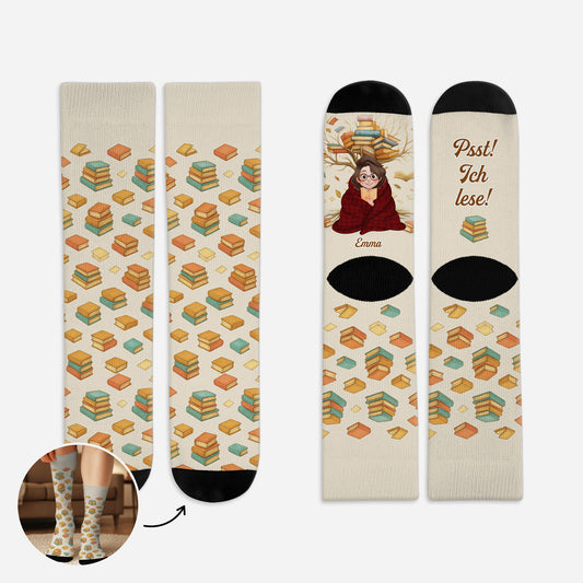 6320JGE1 psst ich lese socken personalisieren text_ leseratten_ manner frauen 6320J8LTA_1