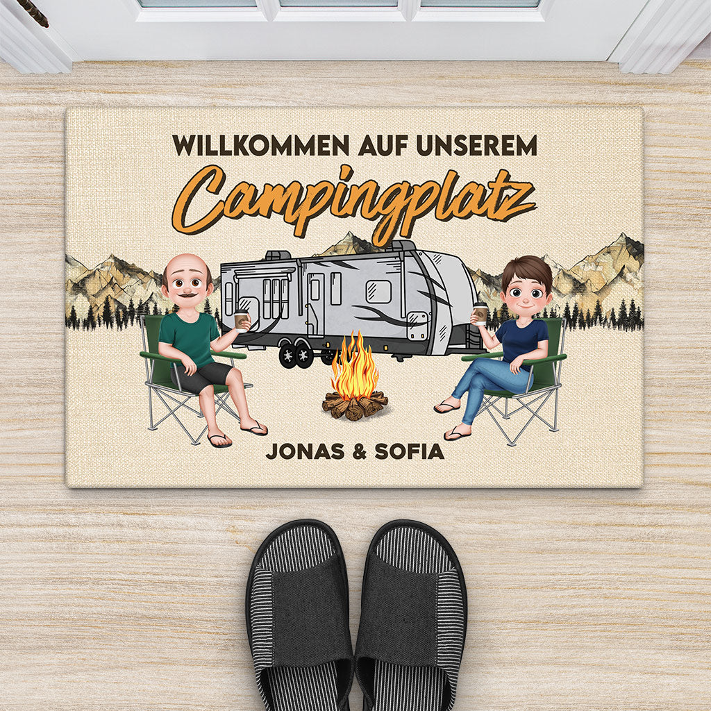 fußmatte camping Willkommen In Unserem Zuhause Auf Rädern - Personalisierte Camping Ges