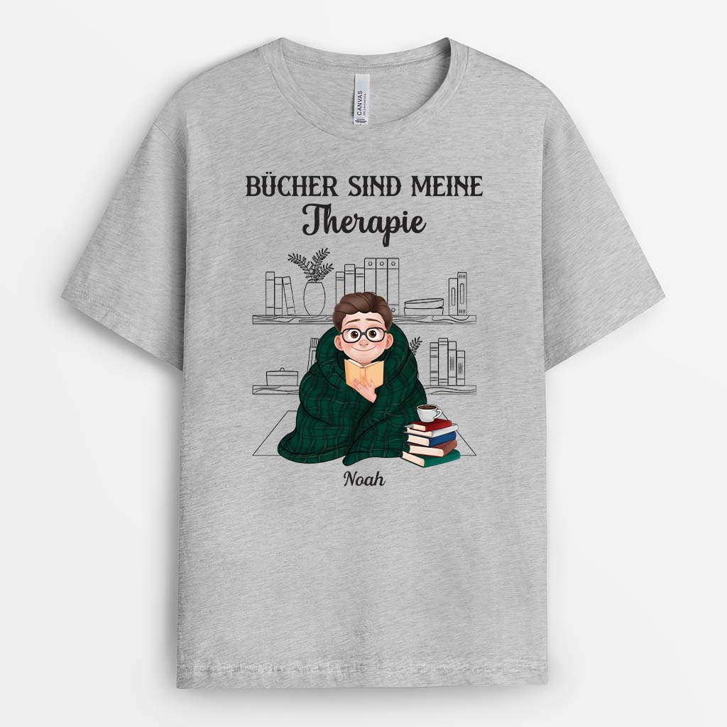6347AGE2 bucher sind meine therapie personalisierte t shirts damen manner leseratten 6347AKT5A