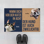 6354DGE1 nimm dich vor der katze der hund ist auch zwielichtig fussmatte personalisiert hund und katze 6354D8TZC