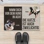 6354DGE2 nimm dich vor der katze der hund ist auch zwielichtig fussmatte personalisiert hund und katze 6354D8TZC