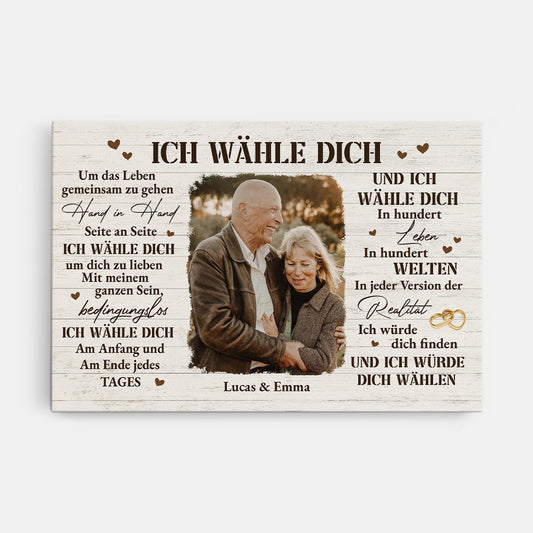 6386CGE1 ich wahle dich um dich zu lieben personalisierte leinwand paar mit foto 6386C8TAG