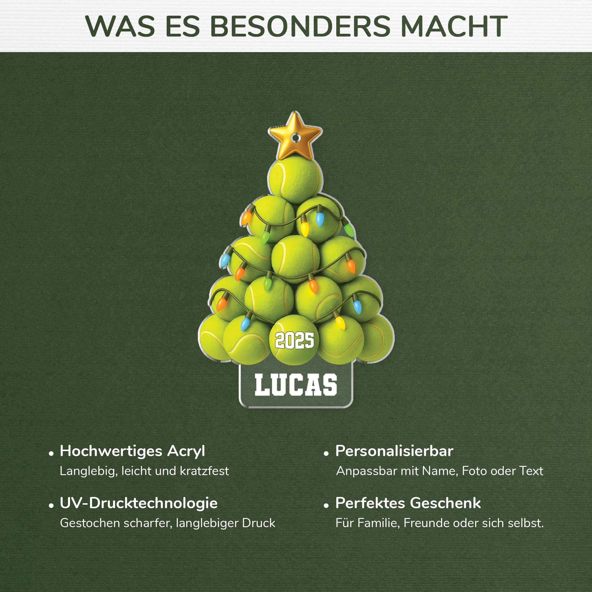 6394OGE4 3d druck effekt tennis acryl weihnachtsschmuck personalisiert_ frauen manner 6394OKTTB