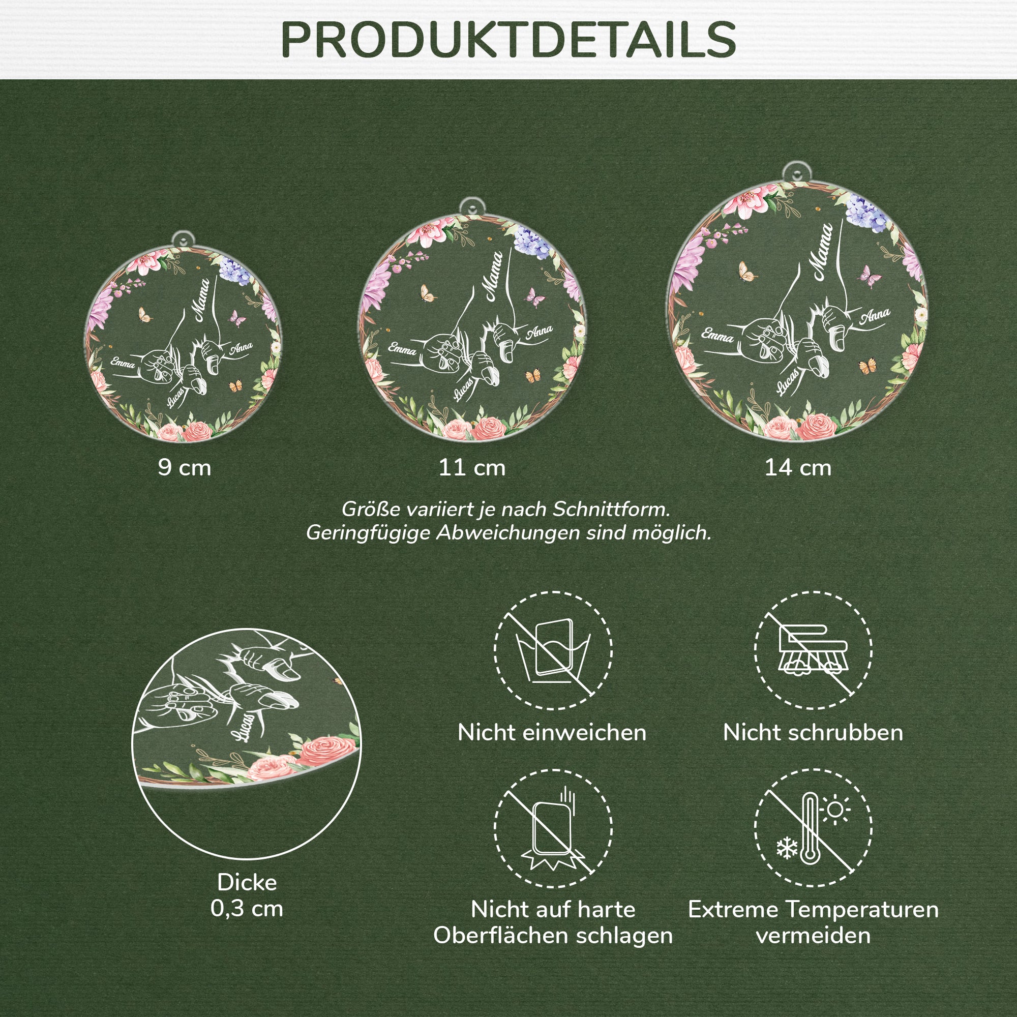 6401OGE3 du haltst meine hand und mein herz fest acryl weihnachtsschmuck personalisiert oma mama 6401O3TQA