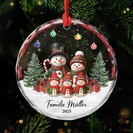 6406OGE1 schneemann familie glas weihnachtsschmuck personalisiert 6406O3T0I