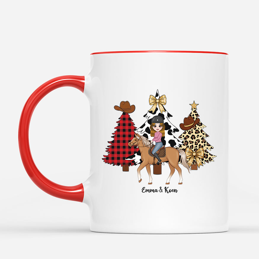 6431MGE2 madchen pferd weihnachtstasse personalisiert 6431M3MAU