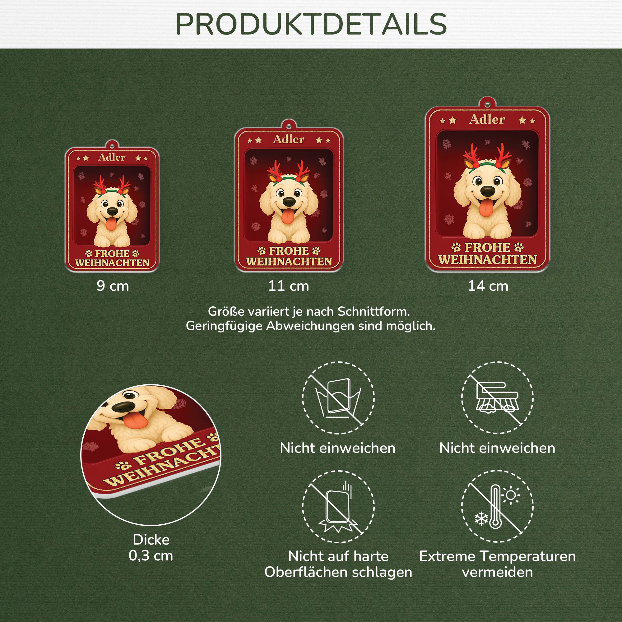 6442OGE3 3d druck effekt merry woofmas acryl christbaumschmuck hund personalisiert_ 6442O8MZC