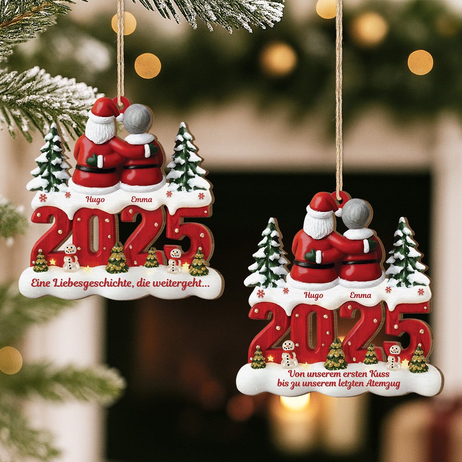 6455OGE2 eine liebesgeschichte die weitergeht personalisierte 1 schicht holz ornamente paar weihnachten 6455OTQTG