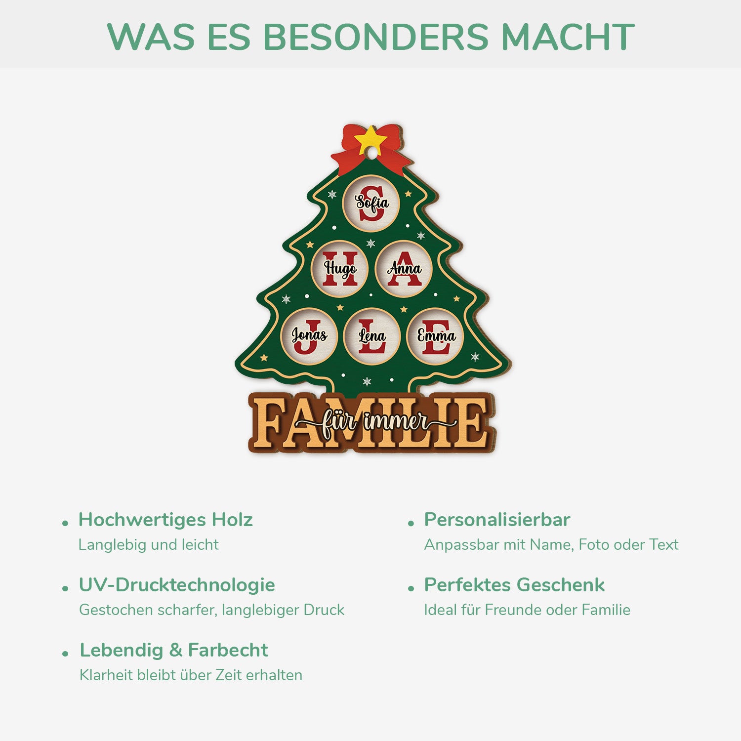 6457OGE4 geschwister fur immer personalisierte 1 schicht holz ornamente familie weihnachten 6457O3QCI