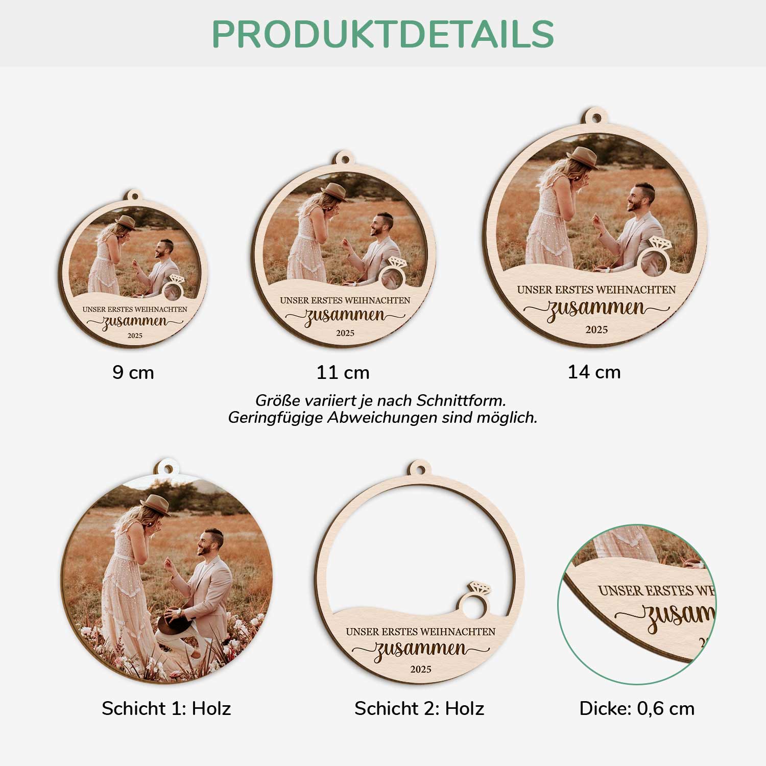 6473OGE3 unser erstes weihnachten zusammen personalisierte 2 schicht holz ornamente paar zur verlobung 6473OTQWG_bda5d1c1 021b 449a 837b 996258d823d8
