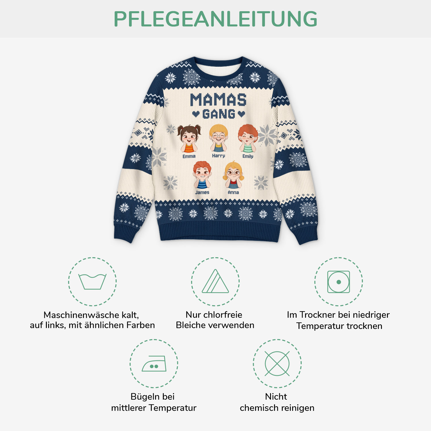 6498WGE4 mamas gang personalisierter weihnachtspullover_ papa mama 6498WKP5A