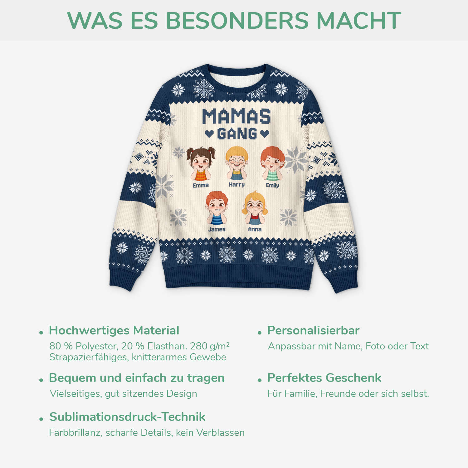 6498WGE5 mamas gang personalisierter weihnachtspullover_ papa mama 6498WKP5A