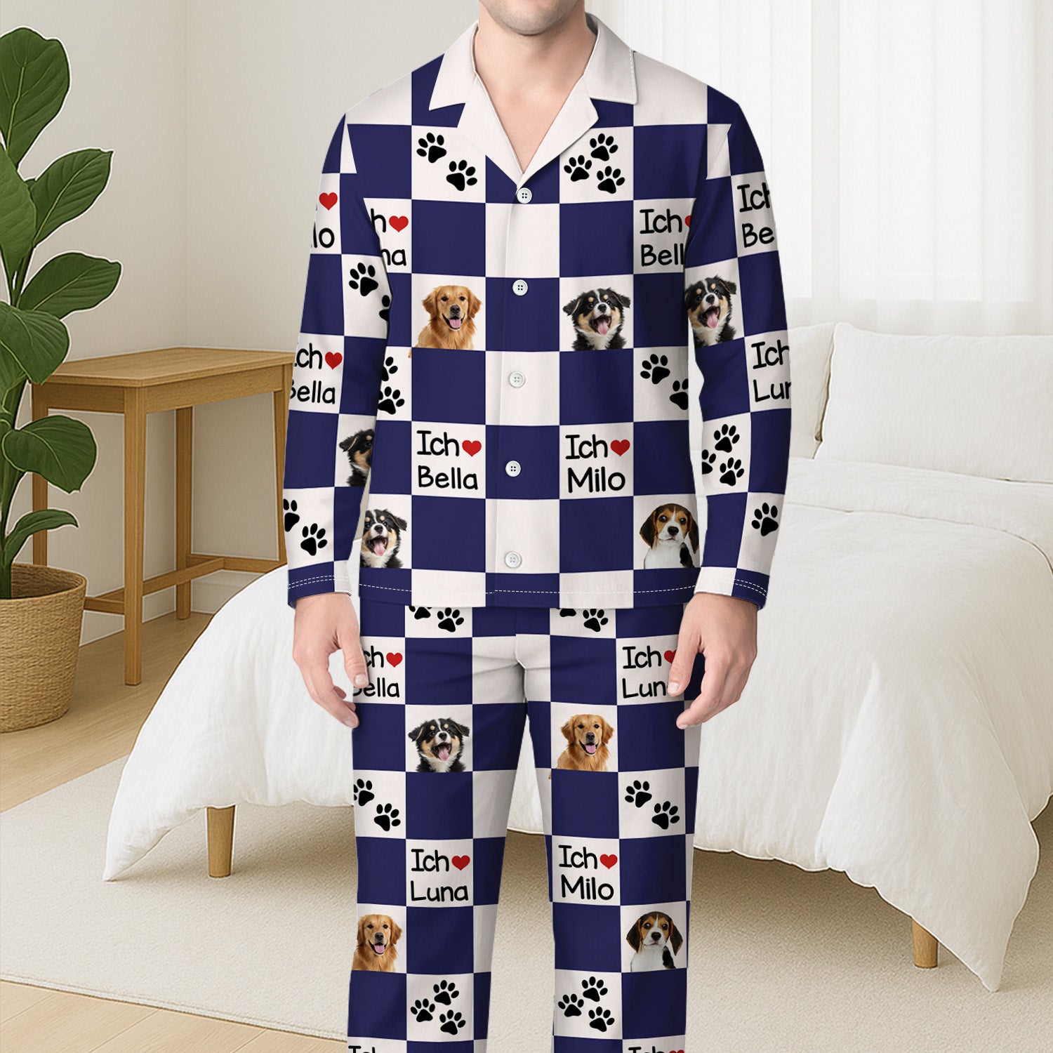 6503VGE3 pfoten hunde mit foto personalisierter schlafanzug hunde katzen 6503VKXZC