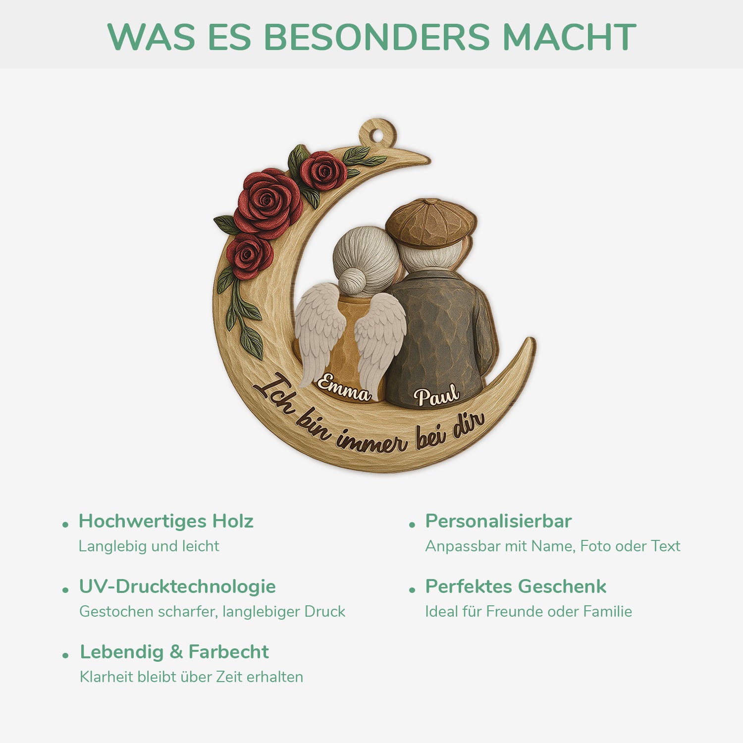 6508OGE4 ich bin immer bei dir personalisierte 1 schicht holz ornamente weihnachten paar zur erinnerung 6508O3QAG