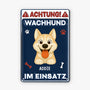 6509EGE1 3d druck effekt achtung wachhund im einsatz turschild hund personalisiert_ 6509EKLTC_1