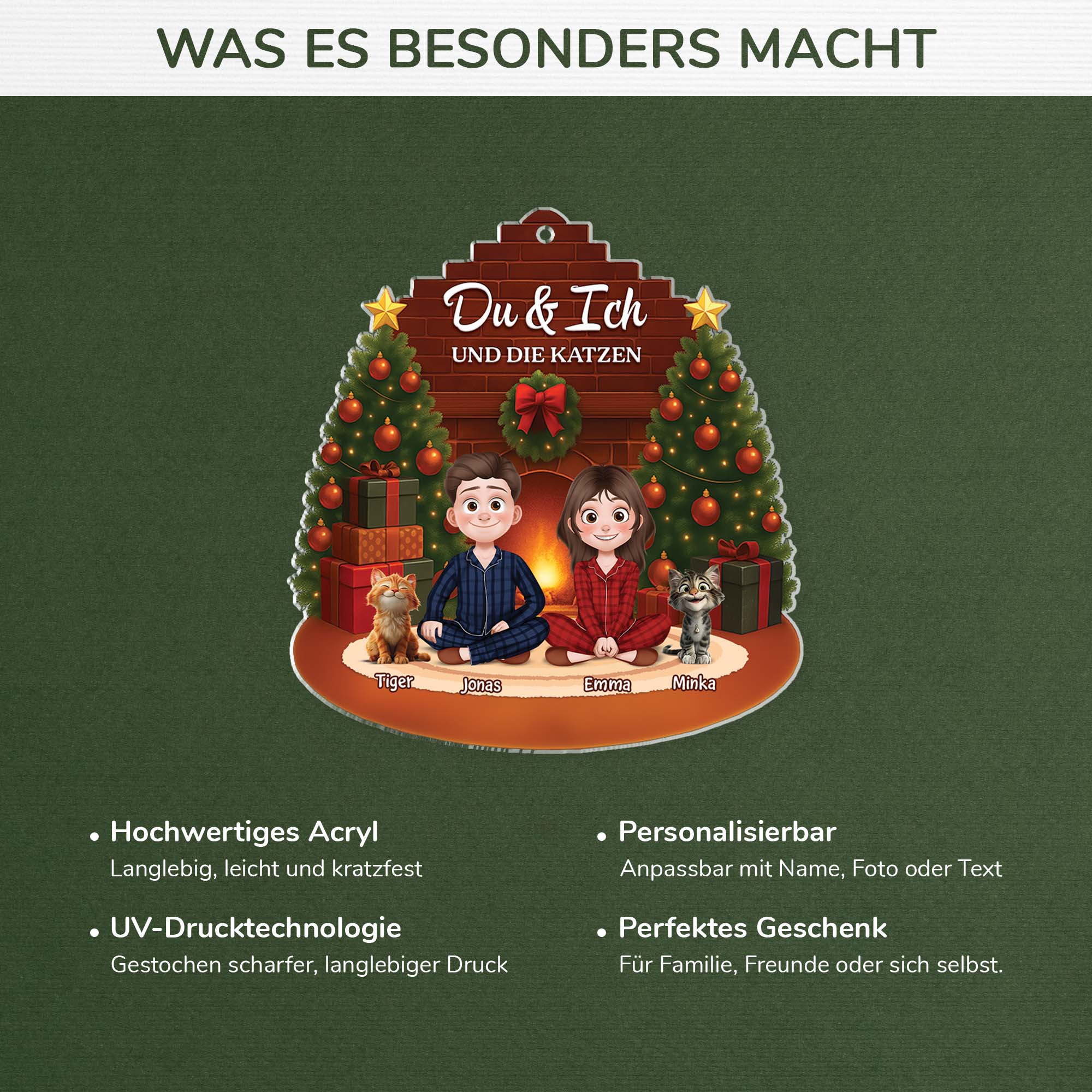 6519OGE4 3d druck effekt du ich und die katzen acryl weihnachtsschmuck personalisiert_ paar 6519OKTND
