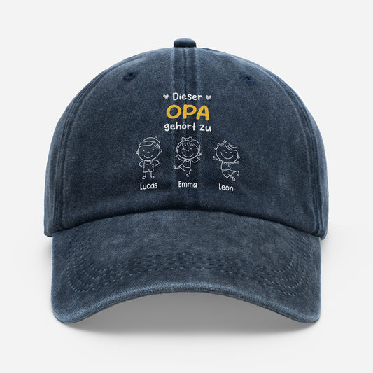 6537AGE1 dieser opa gehort zu personalisiertes geschenk  washed cap opa oma 6537ajtptb
