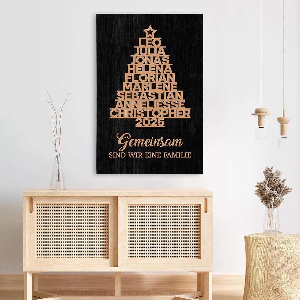 6538CGE3 gemeinsam sind wir eine familie personalisierte leinwand familie_ weihnachtsbaum mit namen 6538C8ZNI