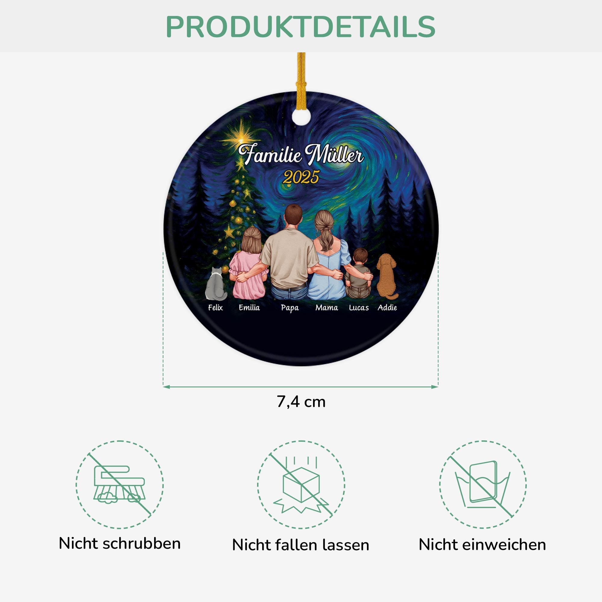 6545OGE3 familie mit hund und katze acryl weihnachtsschmuck_ personalisiert paar 6545O6ZAI