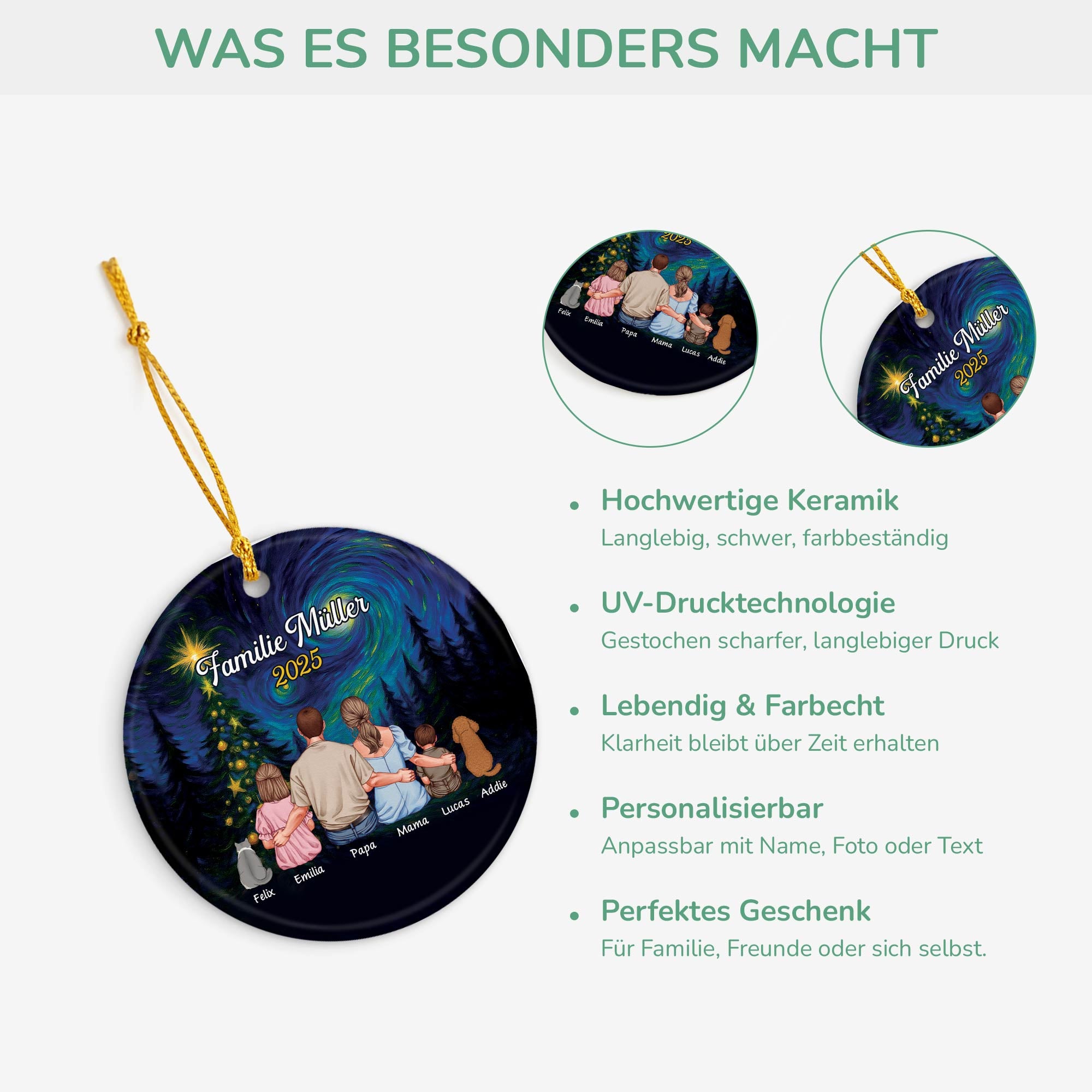 6545OGE4 familie mit hund und katze acryl weihnachtsschmuck_ personalisiert paar 6545O6ZAI