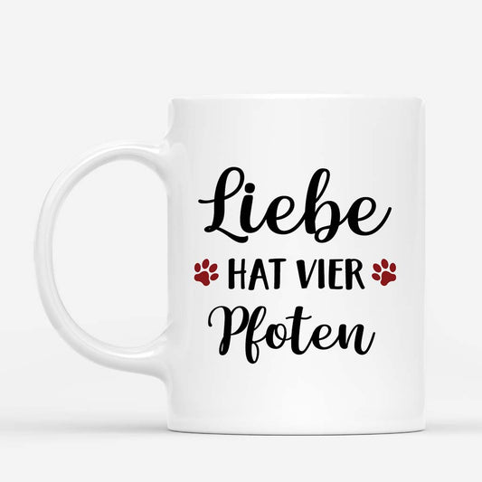 6555MGE2 liebe hat vier pfoten personalisierte tasse hund_ 6555M6TTC