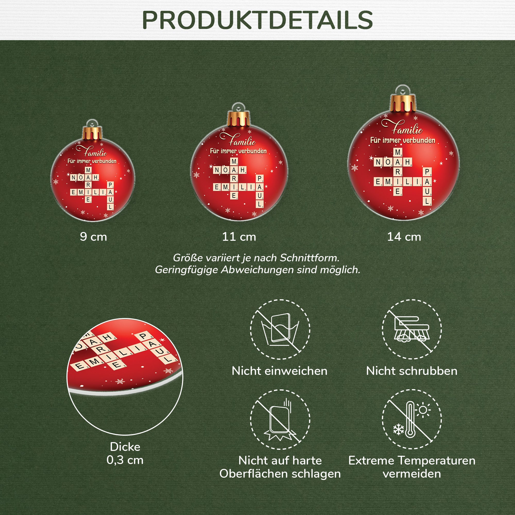 6568OGE3 3d druck effekt fur immer verbunden acryl weihnachtsschmuck_ kreuzwortratsel personalisiert familie geschwister 6568O8ZQI