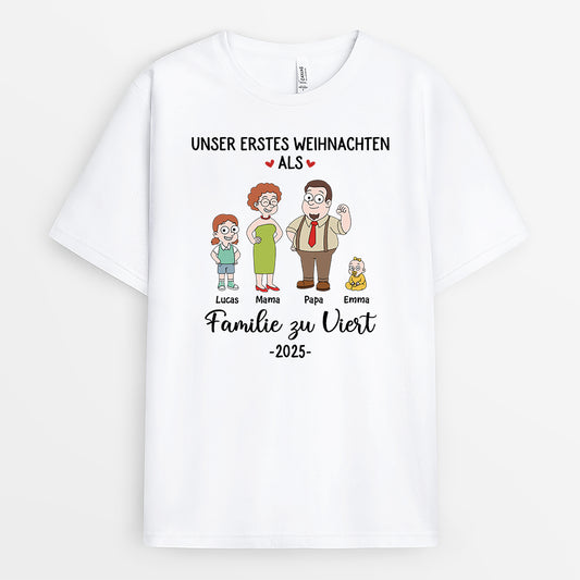 6575AGE1 erstes weihnachten als familie familien shirts personalisiert doodle 6575A3KCI