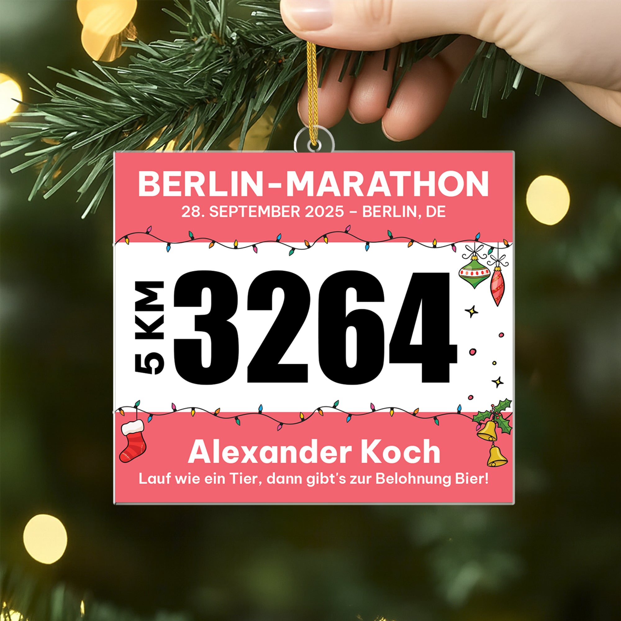 6589OGE2 marathon es ist die schonste lauf zeit des jahres personalisierte acryl ornamente frauen manner 6589O8PNA