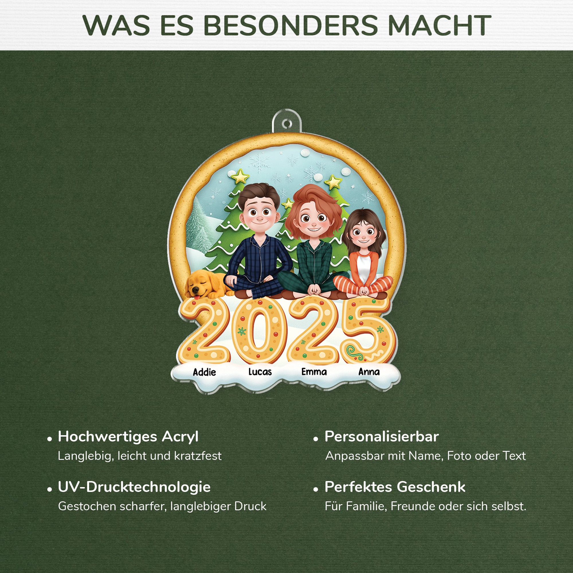6597OGE4 3d druck effekt familie mit hund und katze acryl weihnachtsschmuck_ personalisiert 6597OTYCI
