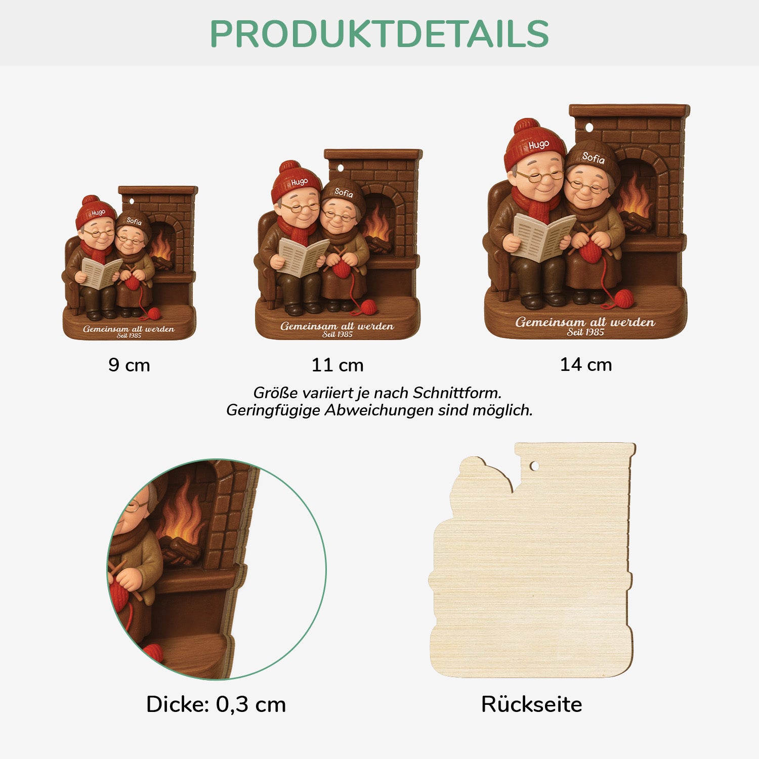 6608OGE3 3d druck effekt gemeinsam alt werden seit personalisierte 1 schicht holz ornamente weihnachten paare braun 6608OKM5G