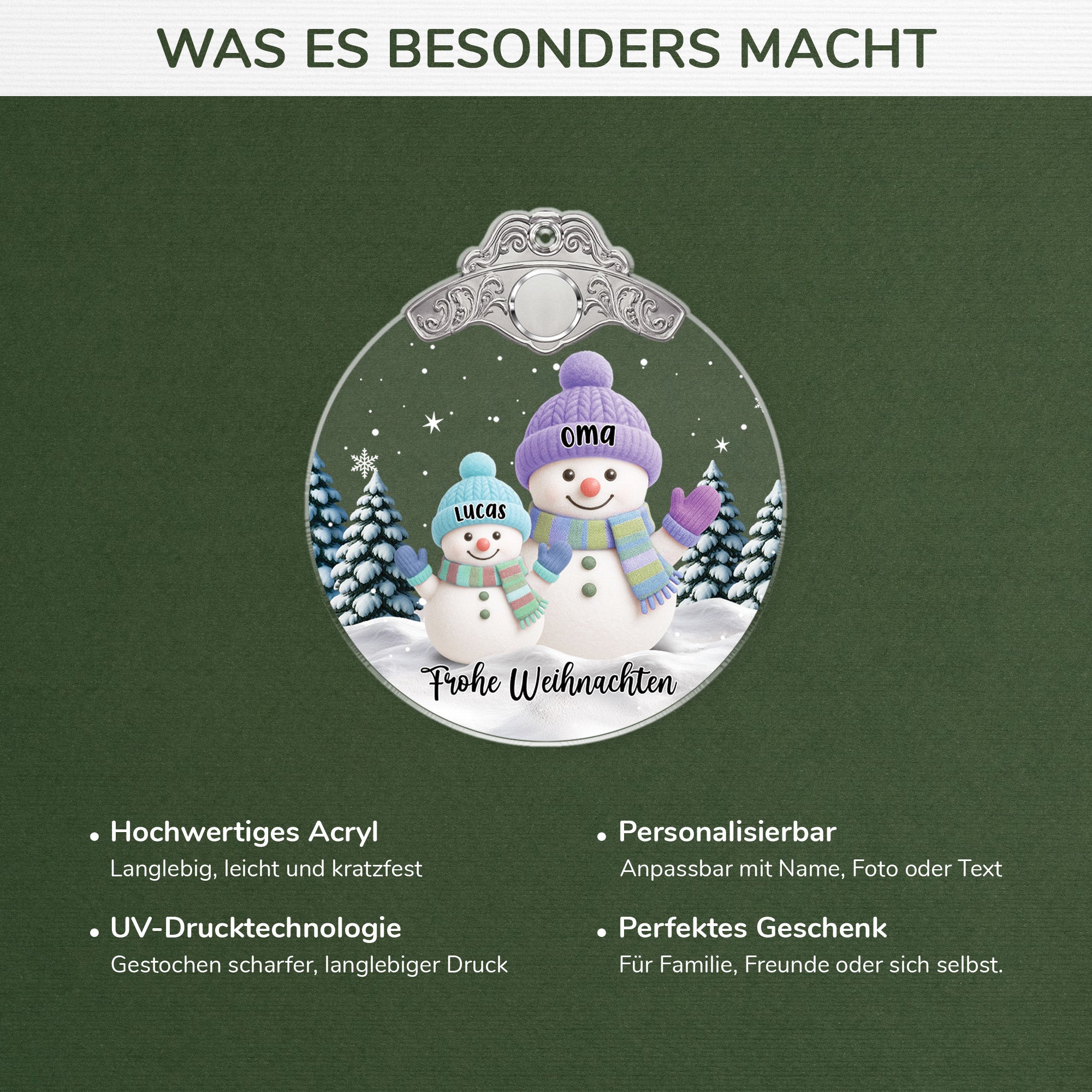 6610OGE1 schneemann acryl weihnachtsschmuck personalisiert oma opa 6610O3LQA_4
