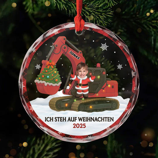 6616OGE1 kind mit gesicht traktor glas weihnachtsschmuck_ personalisiert 6616OKQ5K