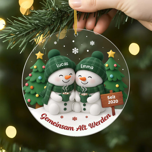 6623OGE2 gemeinsam alt werden seit acryl weihnachtsschmuck_ personalisiert paar schneemann 6623OKQ5G