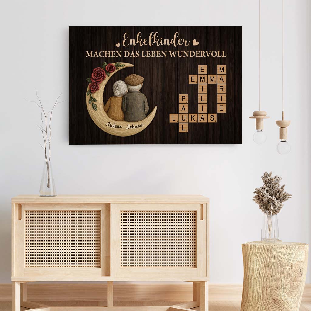 6627CGE3 enkelkinder machen das leben grossartiger personalisierte_ kreuzwortratsel leinwand oma und opa 6627C6V5A