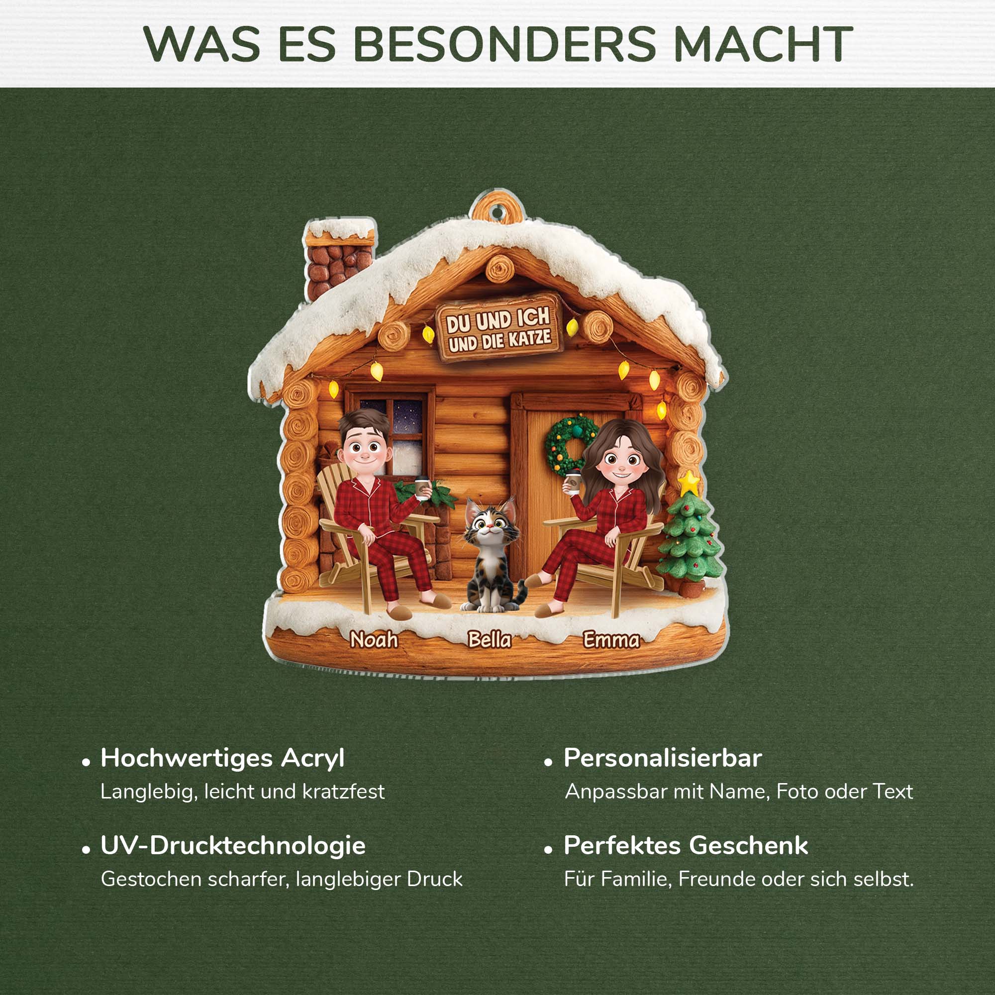 6638OGE4 3d druck effekt du ich und die katzen acryl weihnachtsschmuck personalisiert_ paar cartoon 6638OTYAD