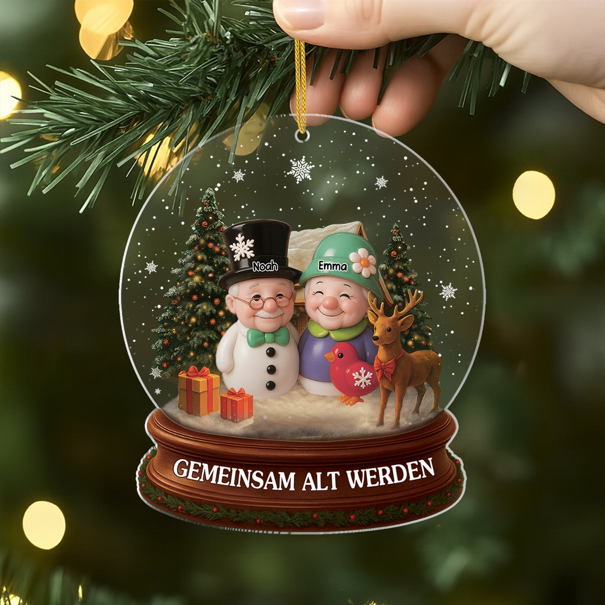 6644OGE2 3d druck effekt gemeinsam alt werden seit acryl weihnachtsschmuck personalisiert paar schneekugeln 6644OTZ5G