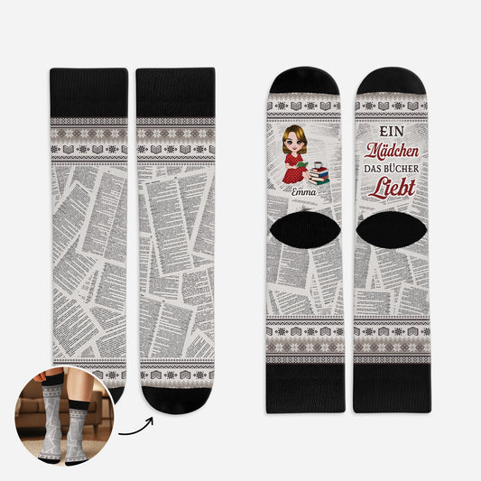 6646JGE1 einfach ein madchen das bucher liebt newsprint personalisierte socken_ fur_ leseratten_ frauen 6646JKQ5A_c09ab65e 077b 4342 a7d4 fc853a985f0f