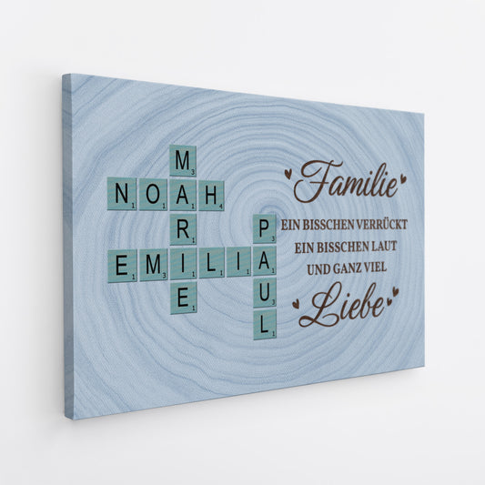 6648CGE2 meine familie etwas verruckt etwas laut und ganz viel liebe leinwand kreuzwortratsel personalisiert_ 6648C8QCI