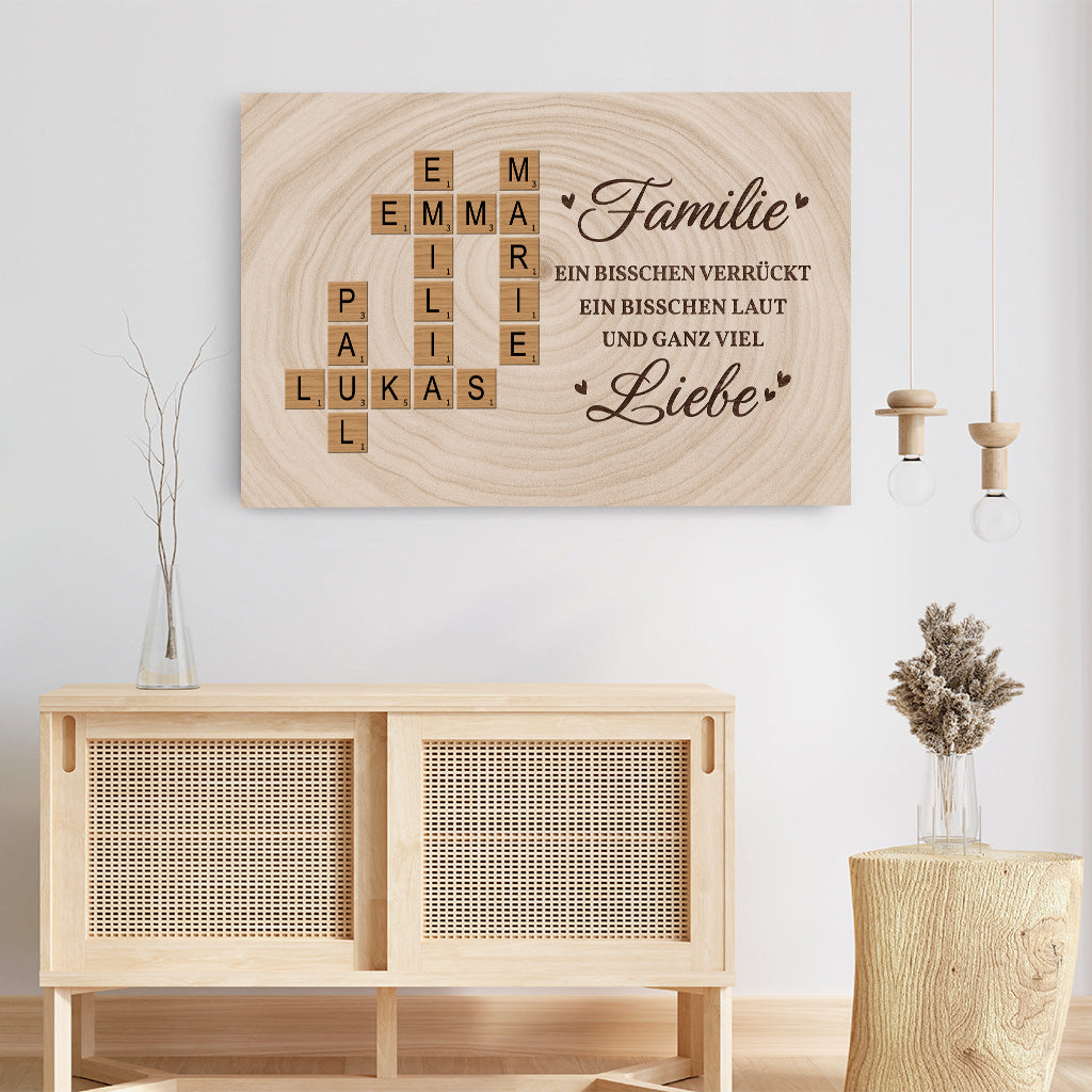 6648CGE3 meine familie etwas verruckt etwas laut und ganz viel liebe leinwand kreuzwortratsel personalisiert_ 6648C8QCI